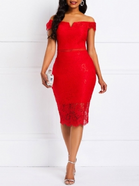 Kortärmad Off The Shoulder Bodycon Klänning