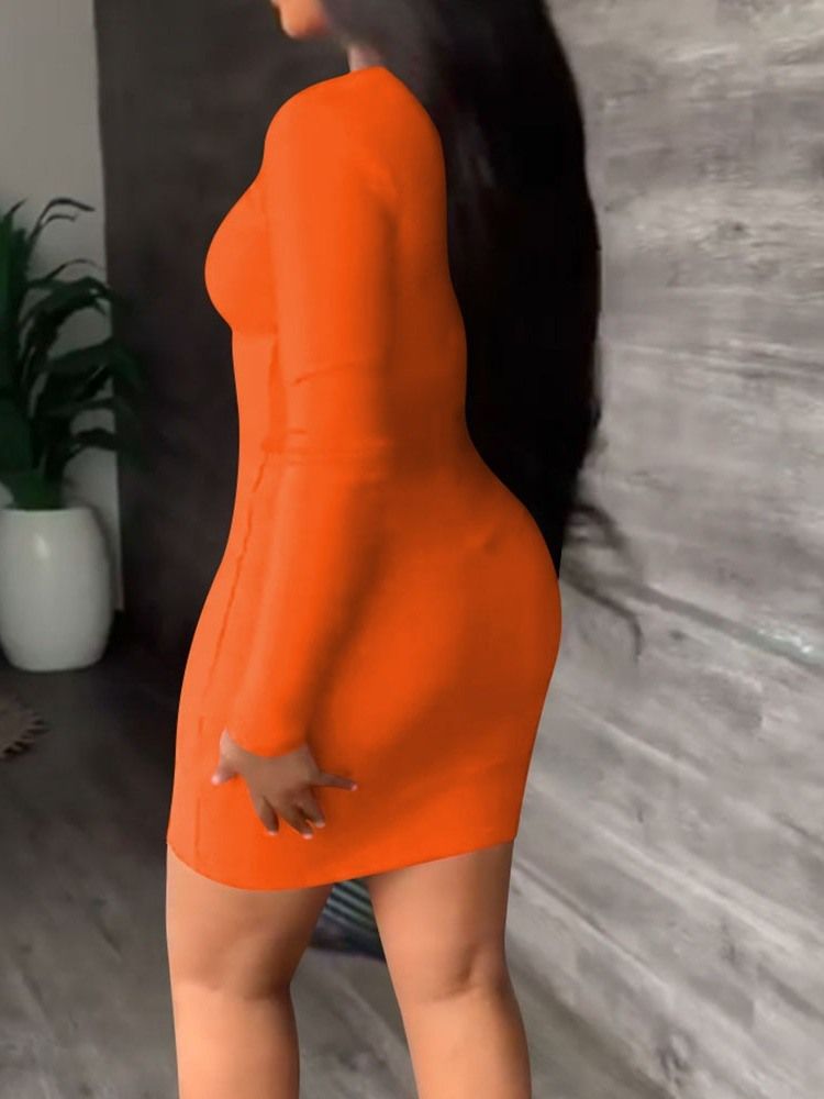 Långärmad Above Knee Tassel Fall Bodycon Klänning