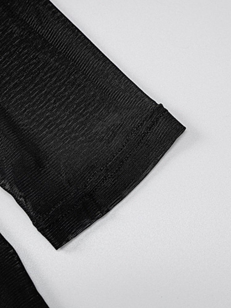 Långärmad Mid-Calf Patchwork Mode Höstklänning