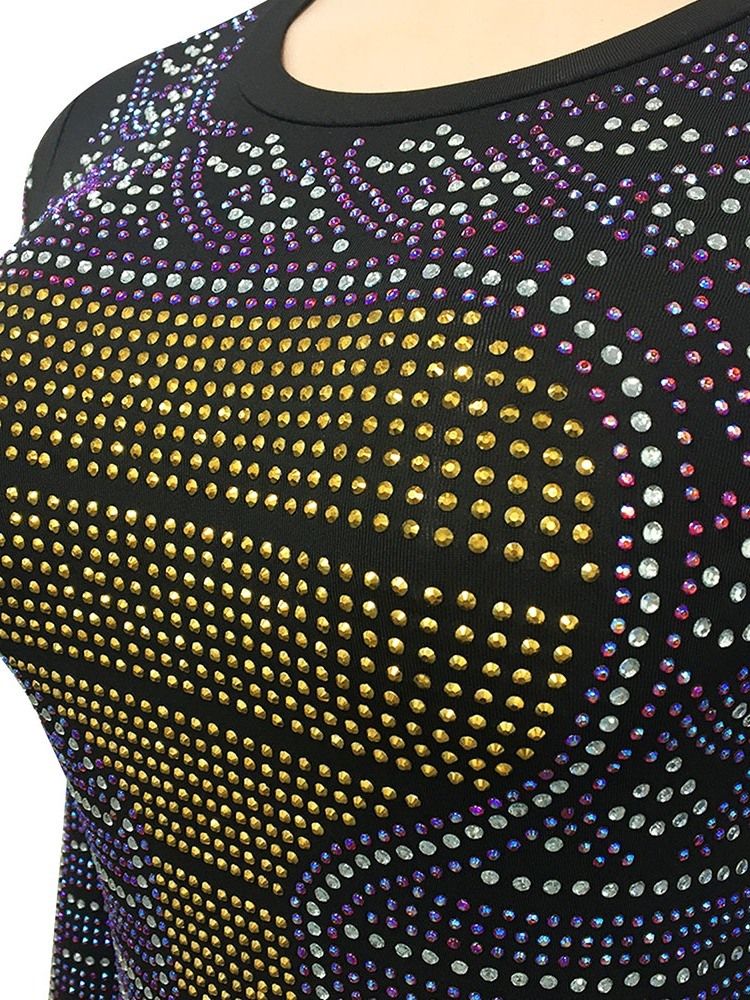 Långärmad Rund Hals Ovanför Knä Pullover Winter Bodycon Klänning