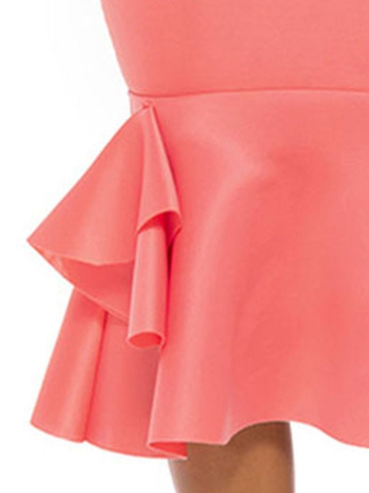Långärmad V-Ringad Mid-Calf Flare Sleeve Höstklänning