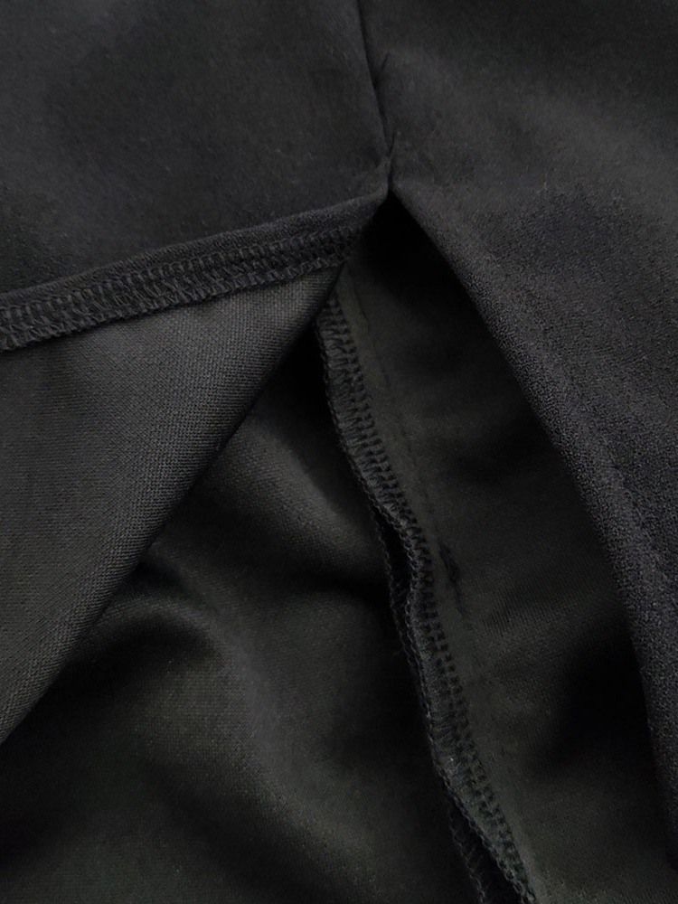 Mid-Kalf Långärmad V-Hals Lantern Sleeve Bodycon Klänning För Kvinnor