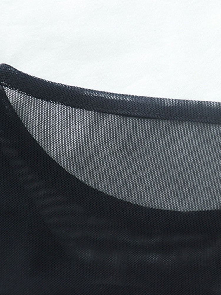 Mid-Kalv Rund Hals Långärmad Slida Sommar Bodycon Klänning