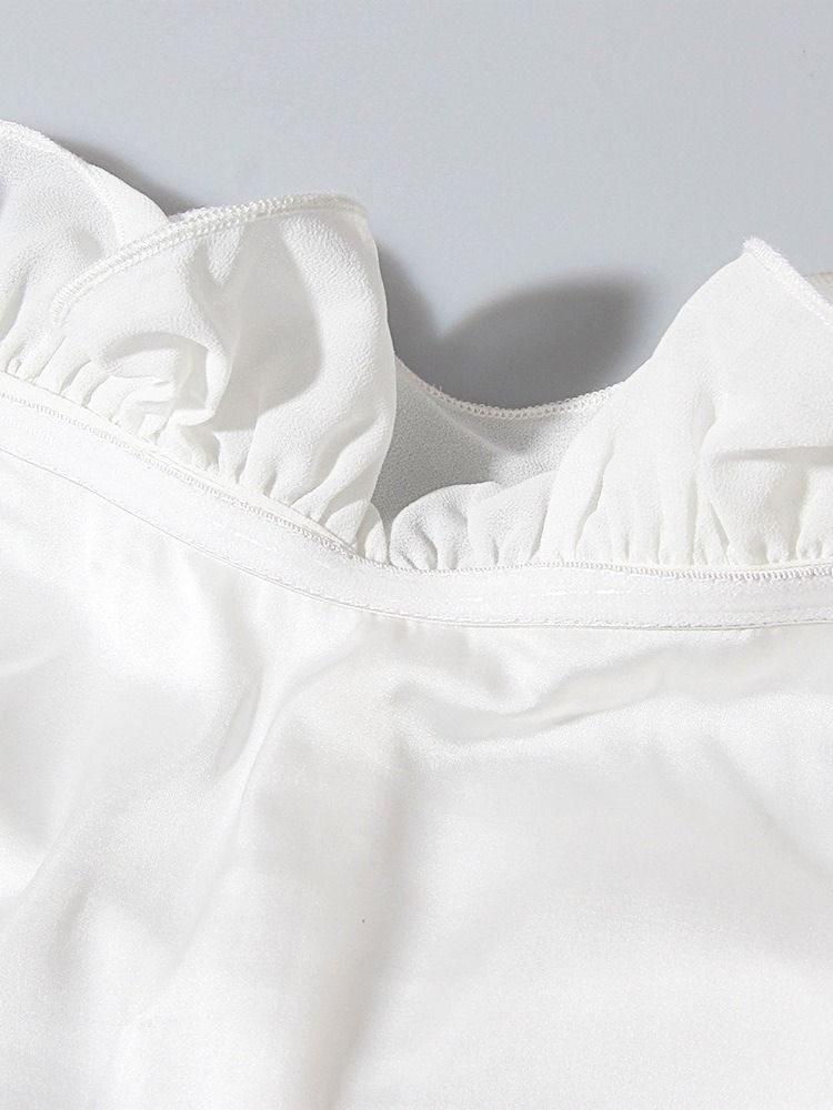 Off Shoulder Långärmad Ovanför Knä Hög Midja Vit Bodycon Klänning