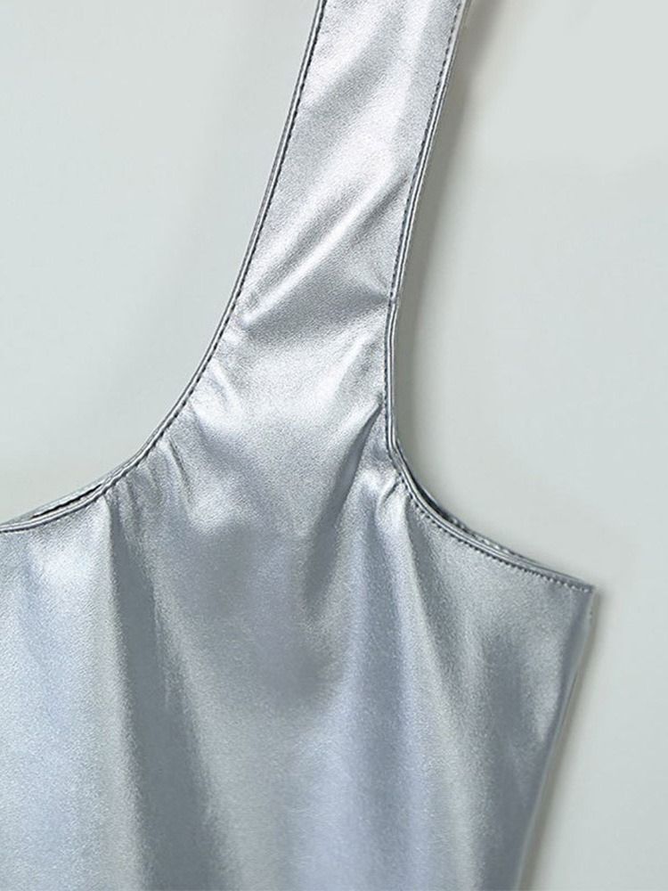 Ovan Knä Ärmlös Scoop Pullover Sommarklänning