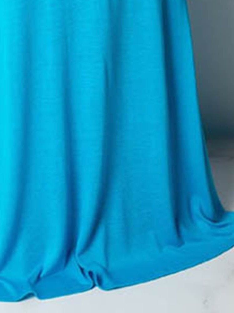 Patchwork Golvlängd Off Shoulder Color Block Mermaid Klänning