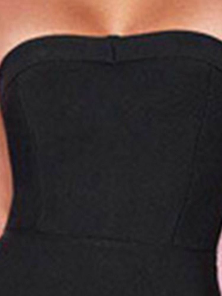 Penna Vanlig Axelbandslös Mellankalv Ärmlös Sexig Klänning