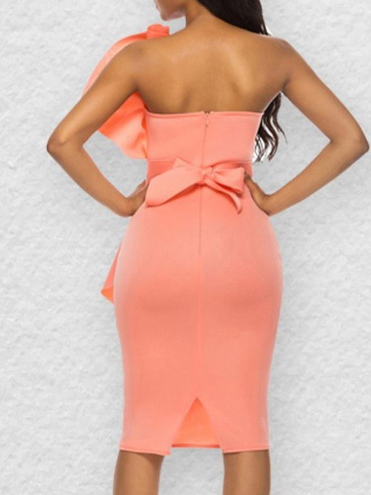 Plisserad Ärmlös Knälång Sweet Bodycon-Klänning