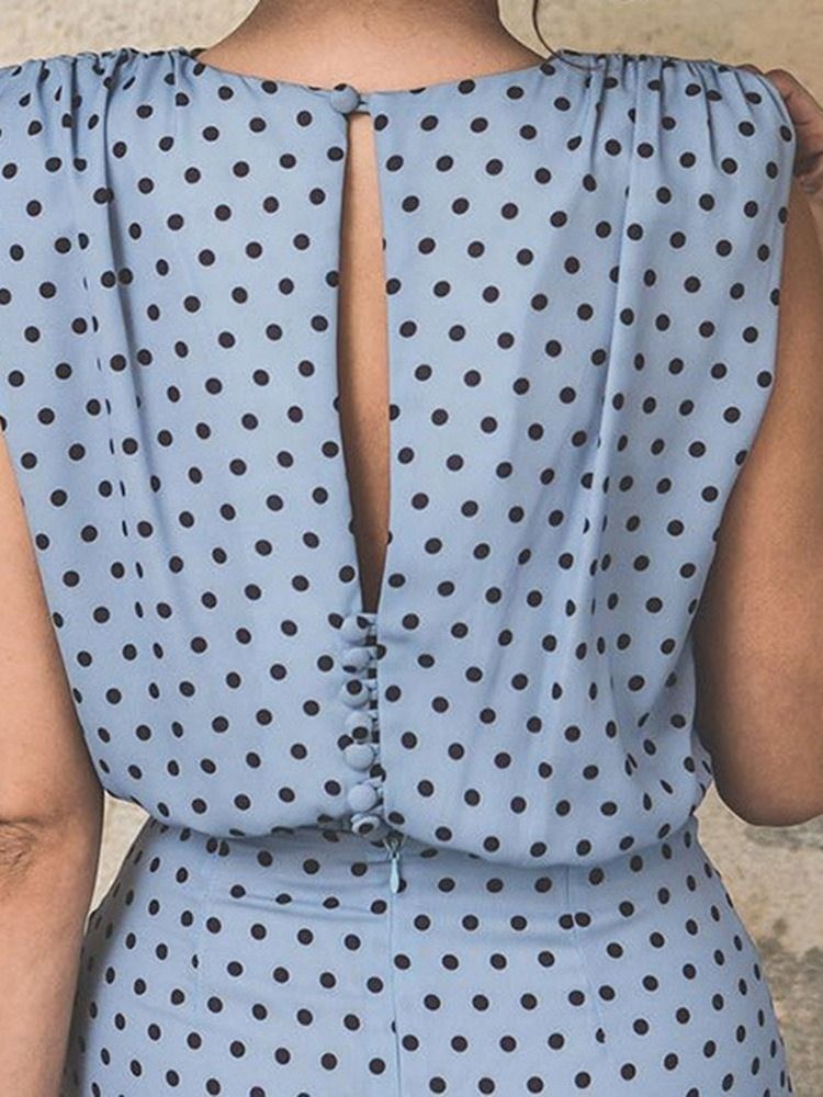 Plisserad Ärmlös Tröja Med Rund Hals Elegant Bodycon-Klänning