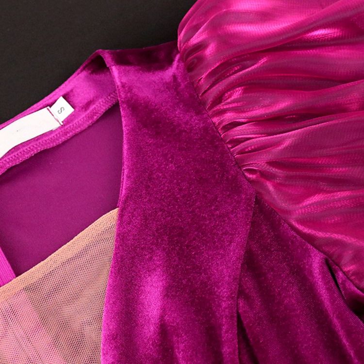 Plus Size Ankellång V-Hals Split Bodycon Höstklänning