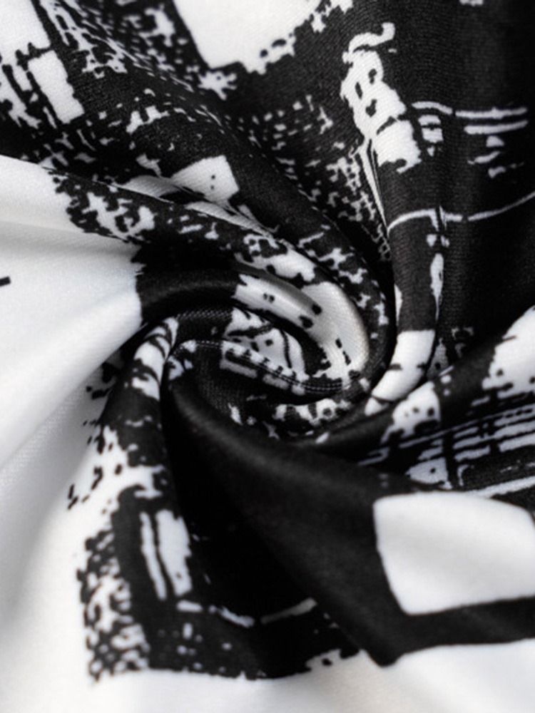 Print Above Knee Scoop Mid Waist Bodycon Klänning