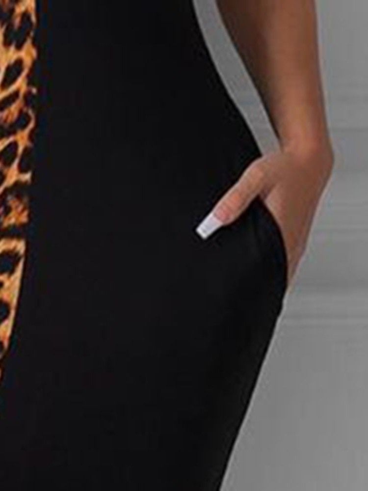 Rund Hals Ankellång Kortärmad Regular Pencil Bodycon Klänning