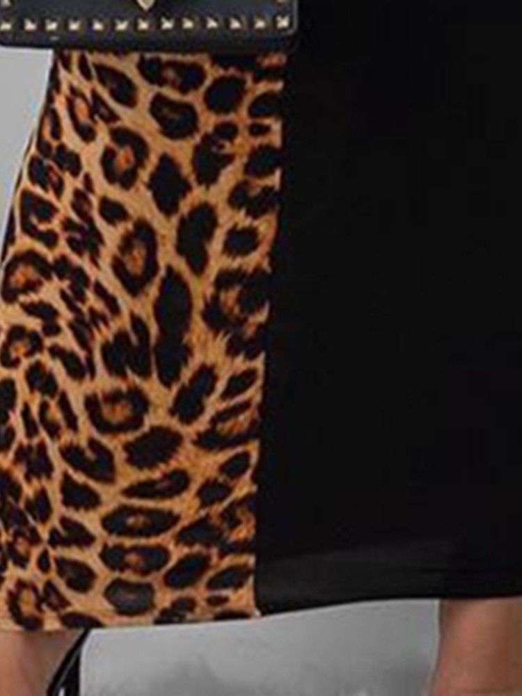 Rund Hals Ankellång Kortärmad Regular Pencil Bodycon Klänning