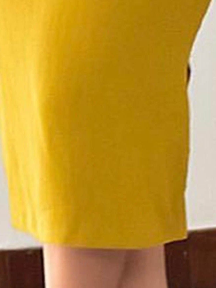 Rund Hals Halvärm Mid-Calf Regular Bodycon Klänning