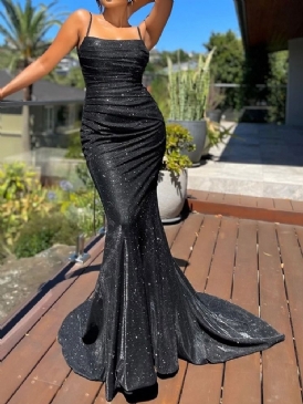 Rygglös Golvlång Tröja Med Fyrkantig Hals Mode Bodycon Klänning