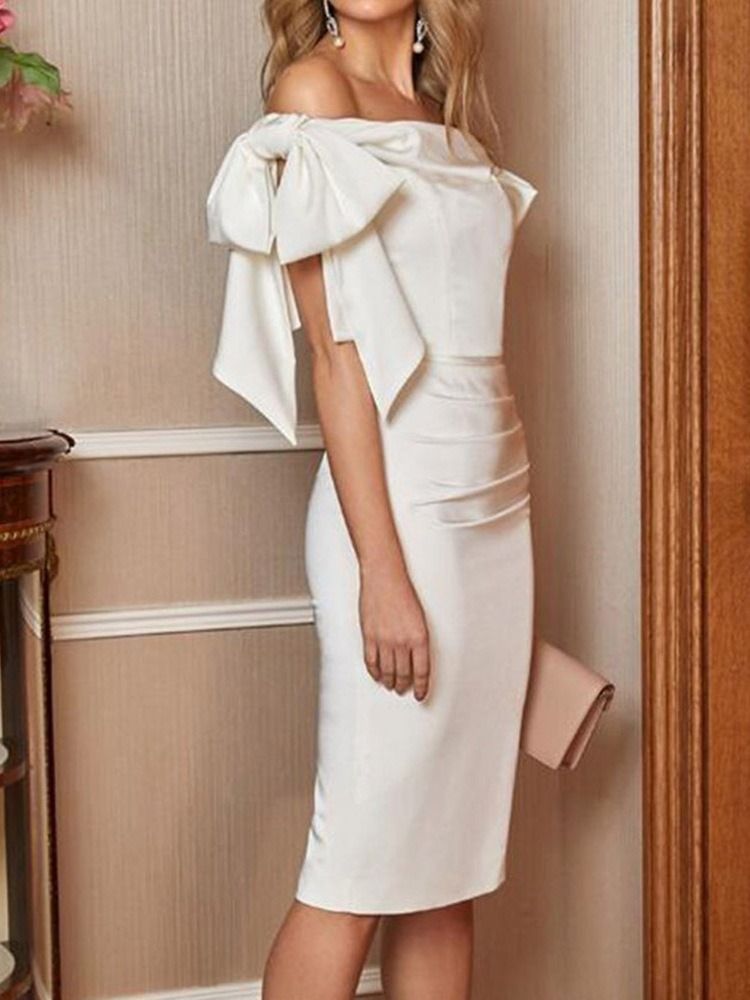 V-Ringad Långärmad Asymmetrisk Asymmetrisk Färgblock Bodycon Klänning