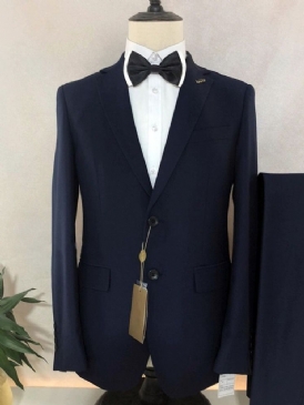 Blazer Enkelknäppt Slät Herrkostym
