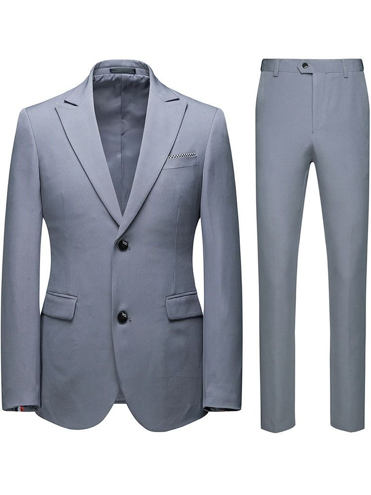 Blazer Single-Breasted Pocket Herr Klänningsdräkter