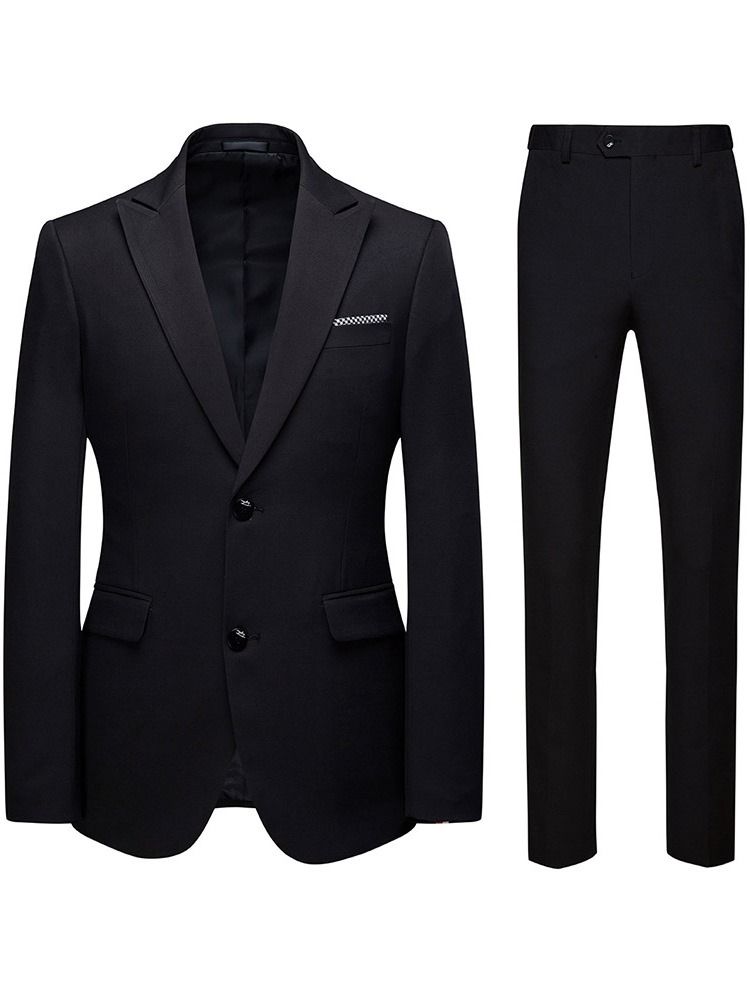 Blazer Single-Breasted Pocket Herr Klänningsdräkter
