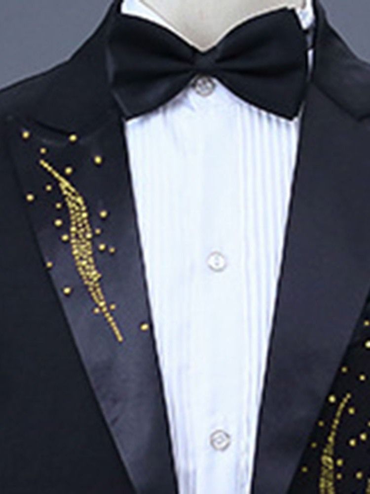 Blommig Diamant Kavaj & Byxor För Män Casual Party Klänningsdräkter