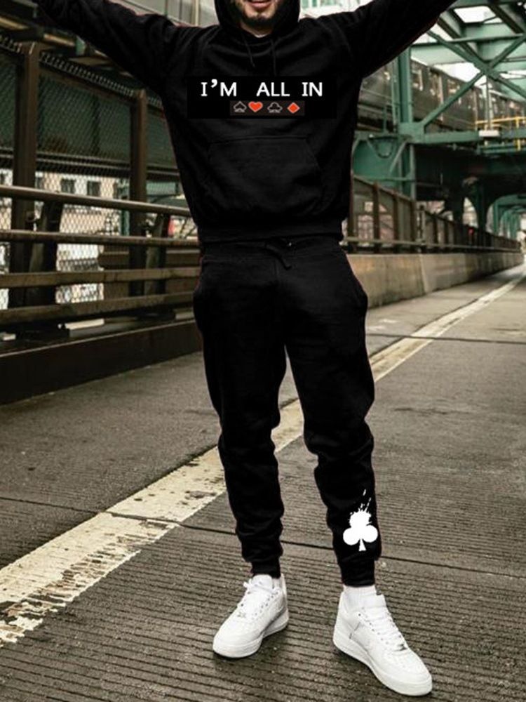 Casual Hoodie Bokstav Våroutfit