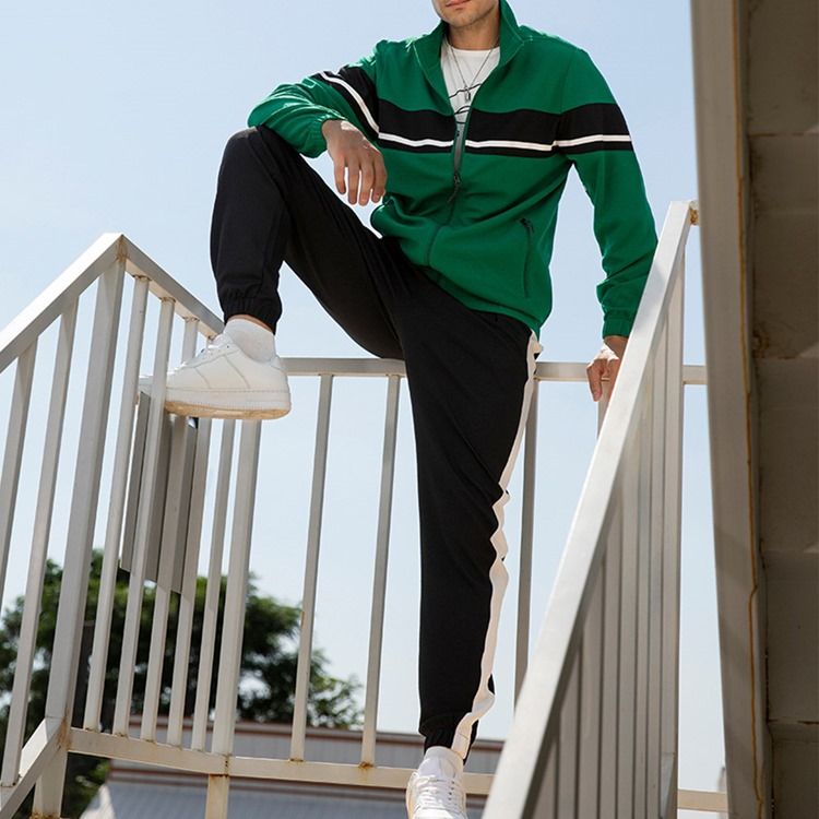 Casual Pants Color Block Mäns Vinteroutfit