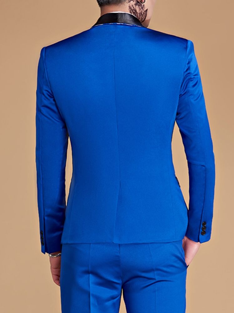 Casual Suit Blazer Byxor För Män Med Tryck
