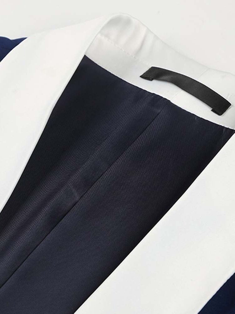 Color Block Blazer One Button Herrklänning