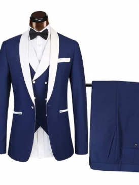 Color Block Blazer One Button Herrklänning