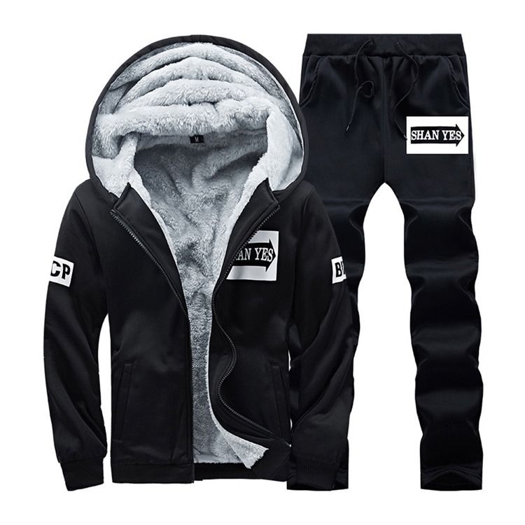 Hoodie Med Ficka Europeisk Vinteroutfit För Män
