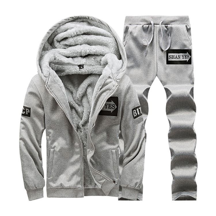 Hoodie Med Ficka Europeisk Vinteroutfit För Män