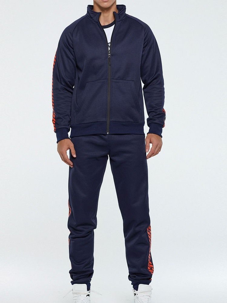 Jacka Casual Color Block Höst Outfit För Män