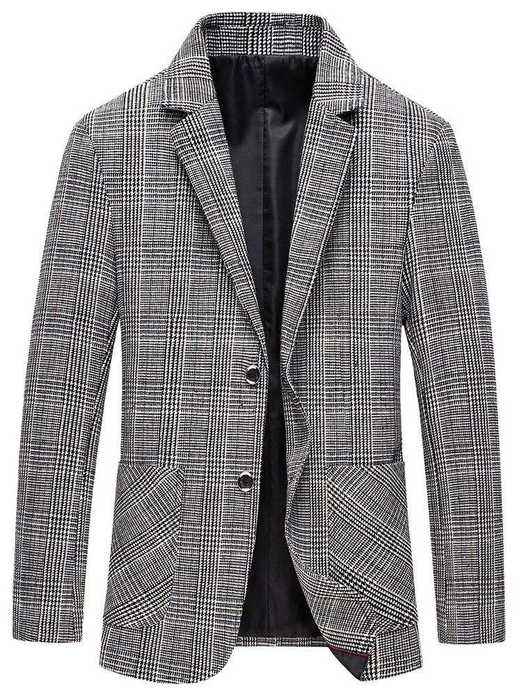 Naggad Lapel Enkelknäppt Color Block Leisure Blazer