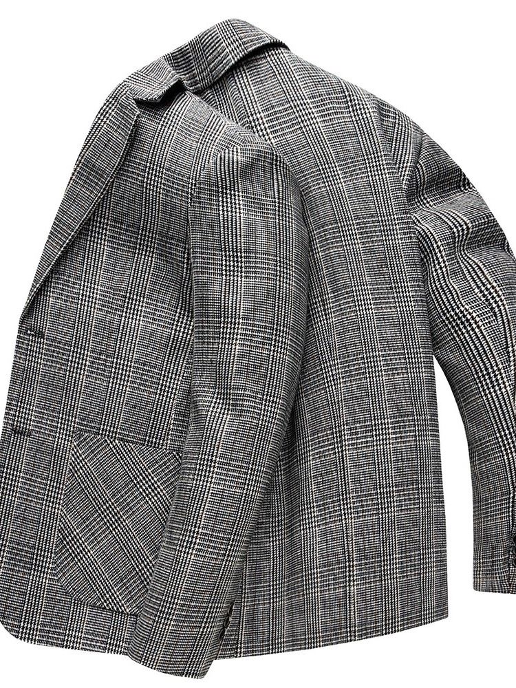 Naggad Lapel Enkelknäppt Color Block Leisure Blazer