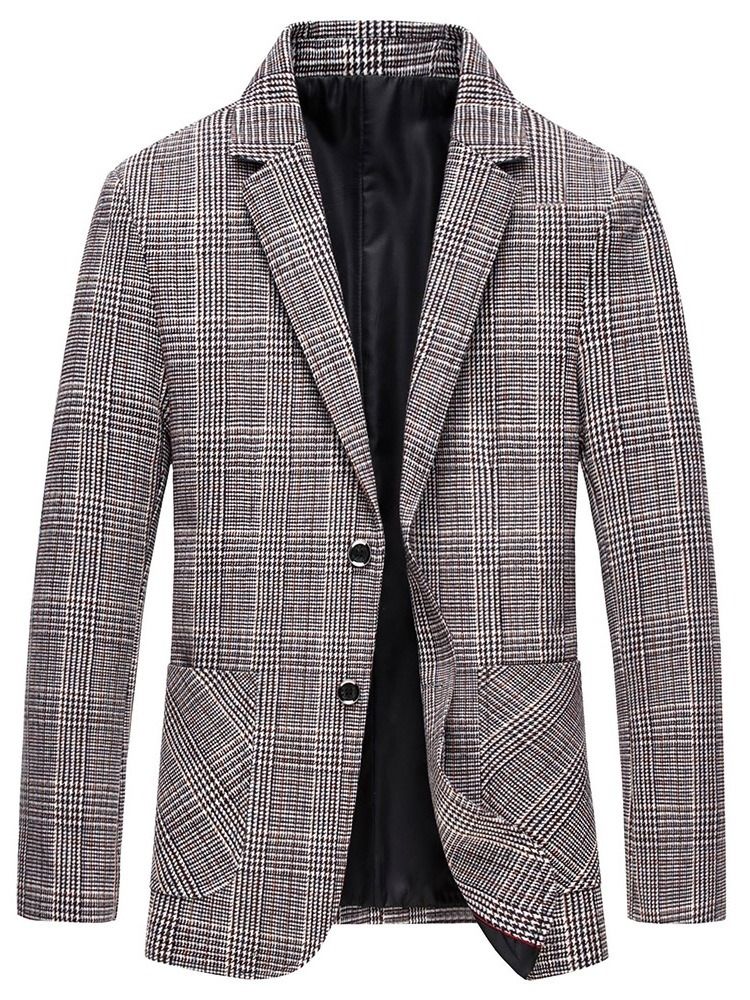 Naggad Lapel Enkelknäppt Color Block Leisure Blazer
