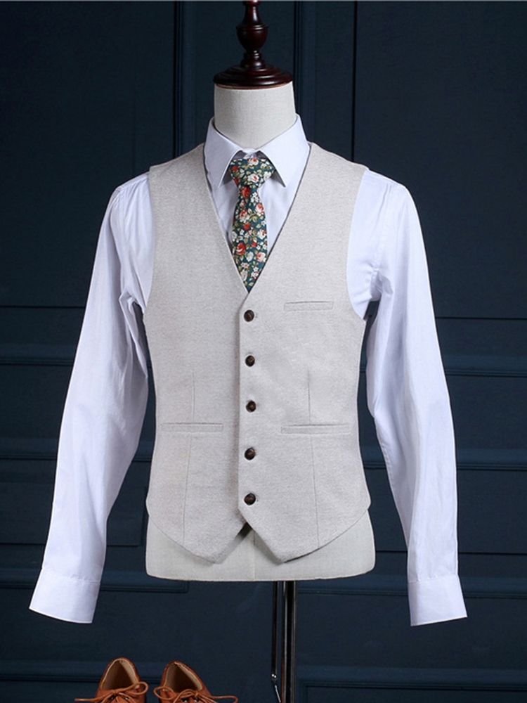 One Button Vogue Tredelad Herrkostym