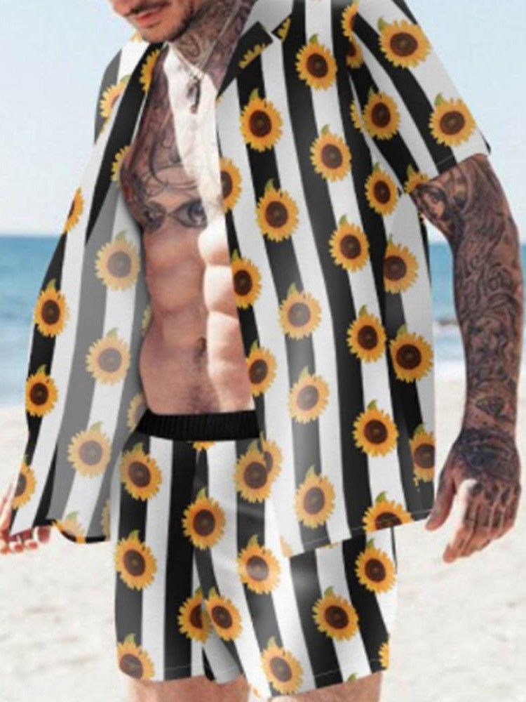 Print Blommig Casual Outfit För Män