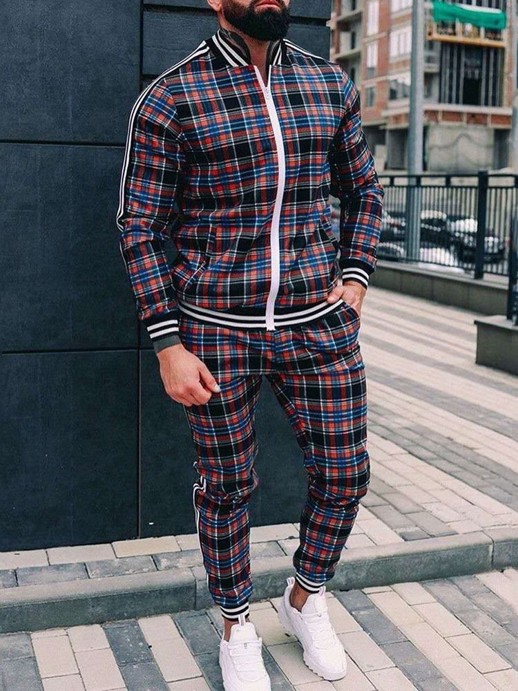 Rutig Patchwork Casual Höstoutfit