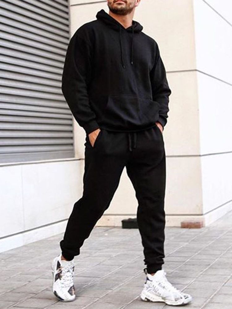 Sports Vanlig Hoodie Höst Outfit