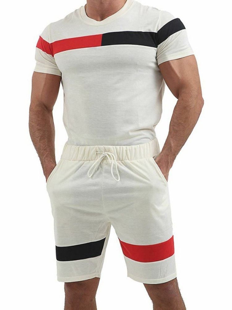 T-Shirt Patchwork Color Block Sommar Outfit