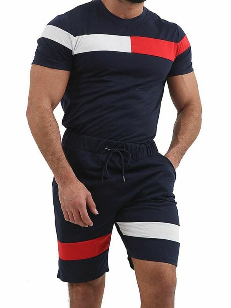 T-Shirt Patchwork Color Block Sommar Outfit