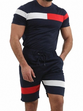 T-Shirt Patchwork Color Block Sommar Outfit