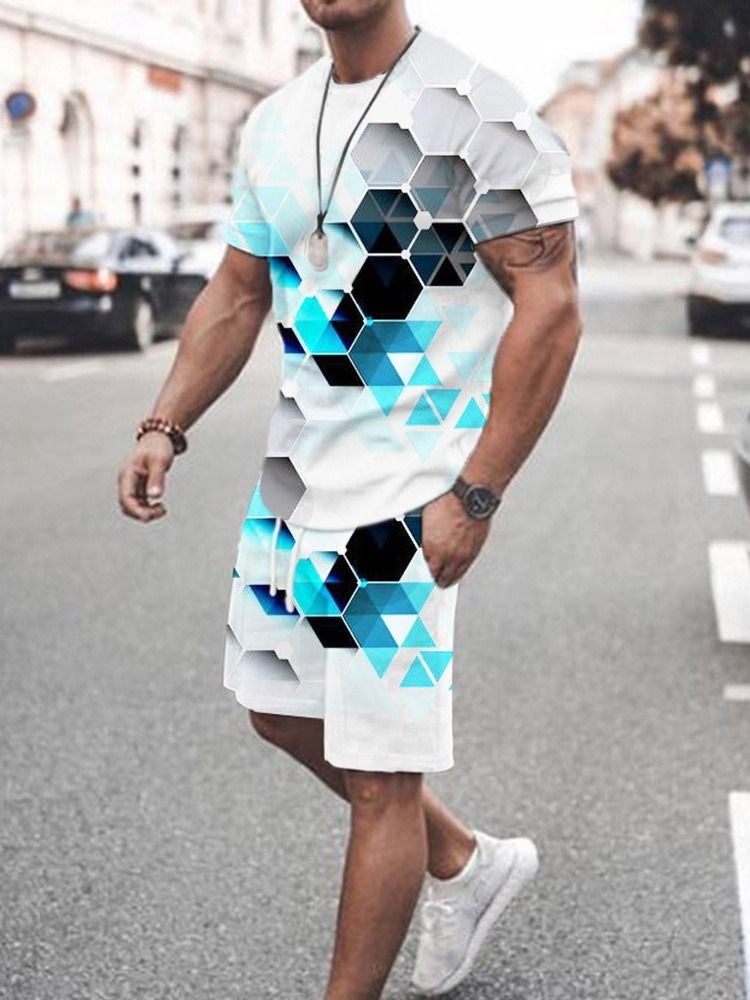 Tiktok Print Pants Color Block Sommar Casual Outfit