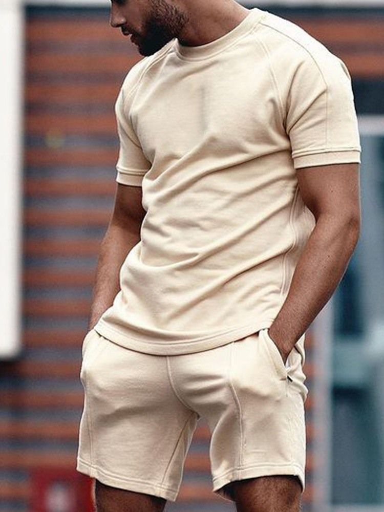 Vanlig Sport T-Shirt Sommar Herrkläder