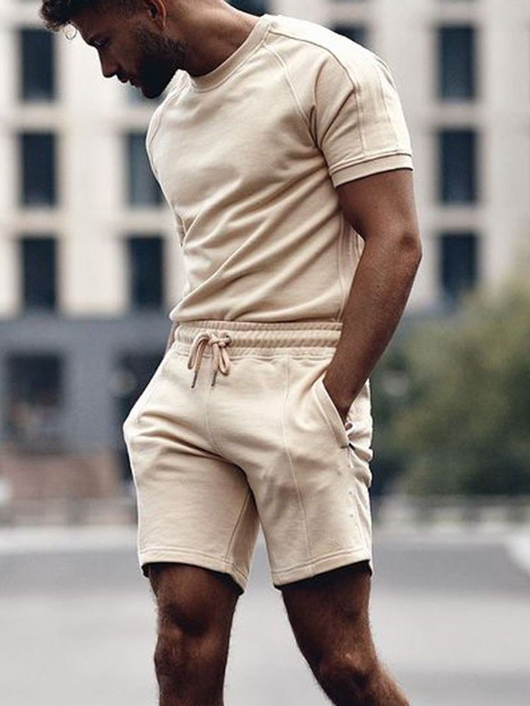 Vanlig Sport T-Shirt Sommar Herrkläder