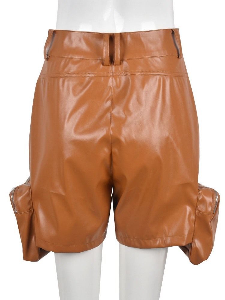 Slimma Shorts Med Dragkedja I Ficka