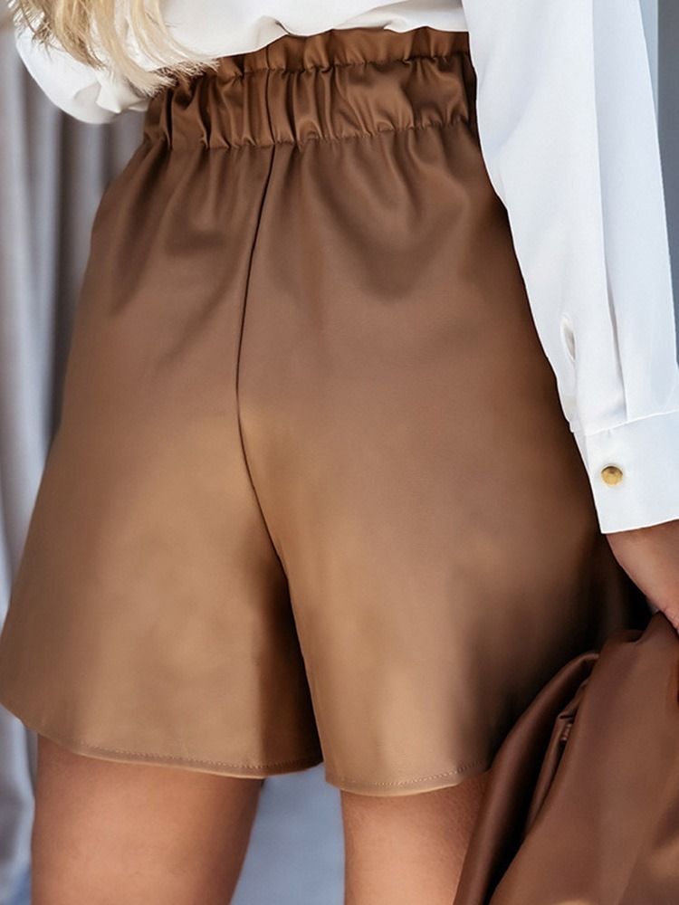Snörning Vanliga Rak Rak Mid Midja Damshorts