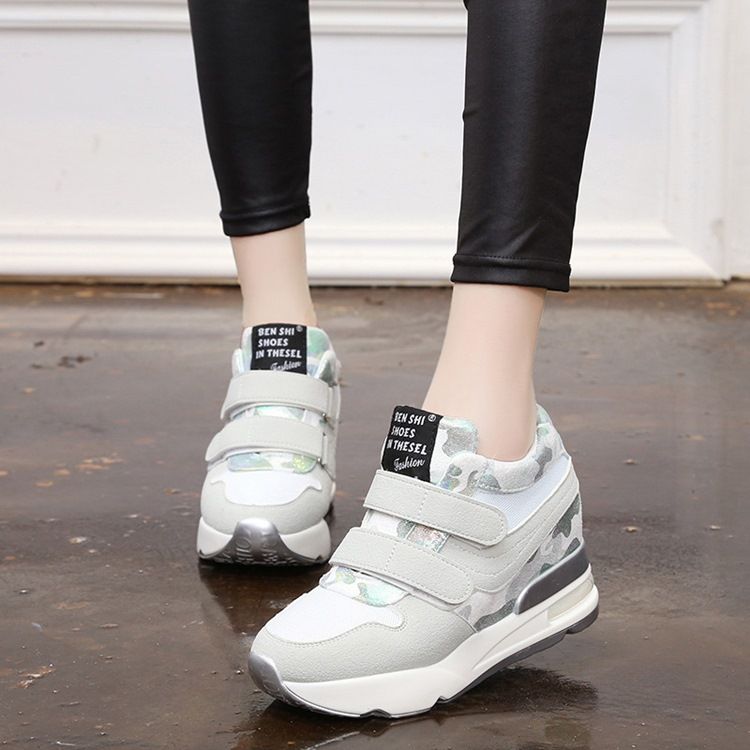 Patchwork Camouflage Platform Kardborreskor Damsneakers