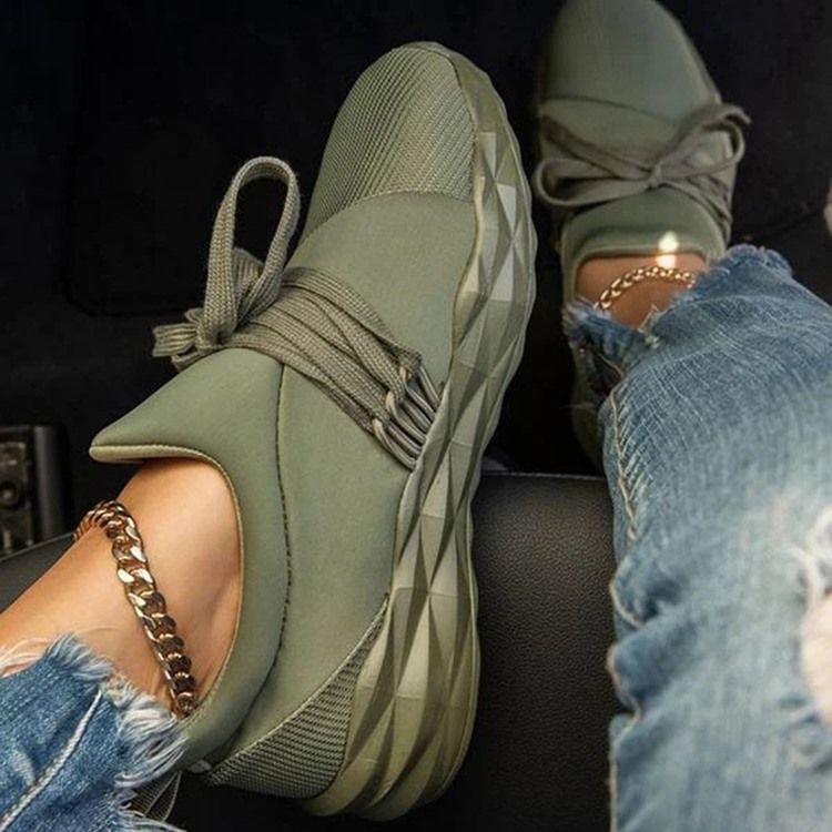 Snörning Slip-On Rund Tå Casual Tunna Skor