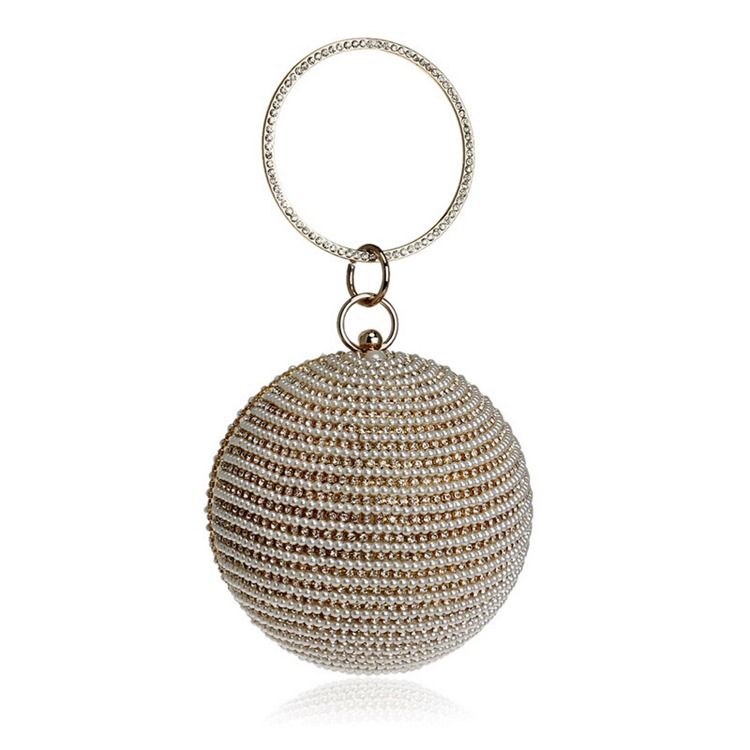 Diamond Polyester Circular Bankett Clutches & Evening Bags